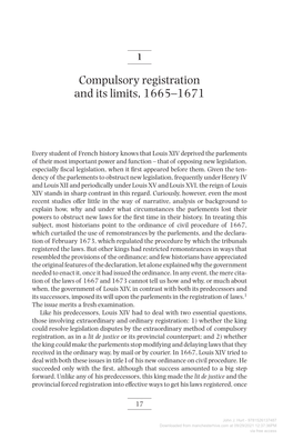 Compulsory Registration and Its Limits, 1665–1671