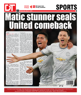 SPORTS 2424 Wednesday, March 7, 2018 Matic Stunner Seals United Comeback London Promising Start
