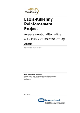 Laois-Kilkenny Reinforcement Project Assessment of Alternative 400/110Kv Substation Study Areas