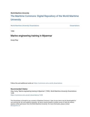Marine Engineering Training in Myanmar
