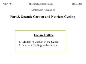 Part 3. Oceanic Carbon and Nutrient Cycling