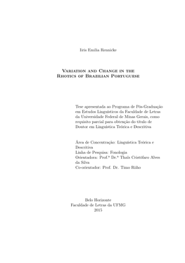 Variation and Change in the Rhotics of Brazilian Portuguese