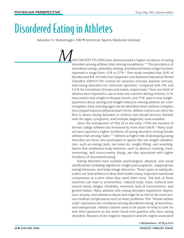 Disordered Eating in Athletes