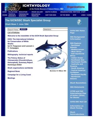 The IUCN/SSC Shark Specialist Group Shark News 1: June 1994