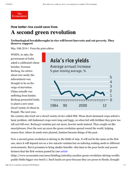 A Second Green Revolution | the Economist
