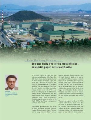Bowater Halla One of the Most Efficient Newsprint Paper Mills World-Wide