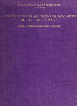 A Survey of Sardis and the Major Monuments Outside the City Walls