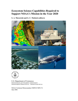 Ecosystem Science Capabilities Required to Support NOAA's