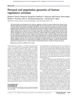 Personal and Population Genomics of Human Regulatory Variation