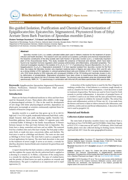 Bio-Guided Isolation, Purification and Chemical Characterization of Epigallocatechin