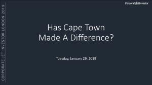 Has Cape Town Made a Difference?