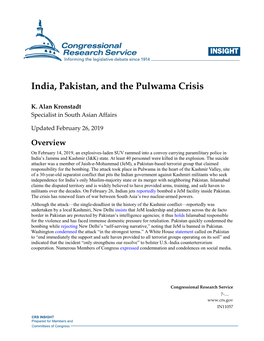 India, Pakistan, and the Pulwama Crisis