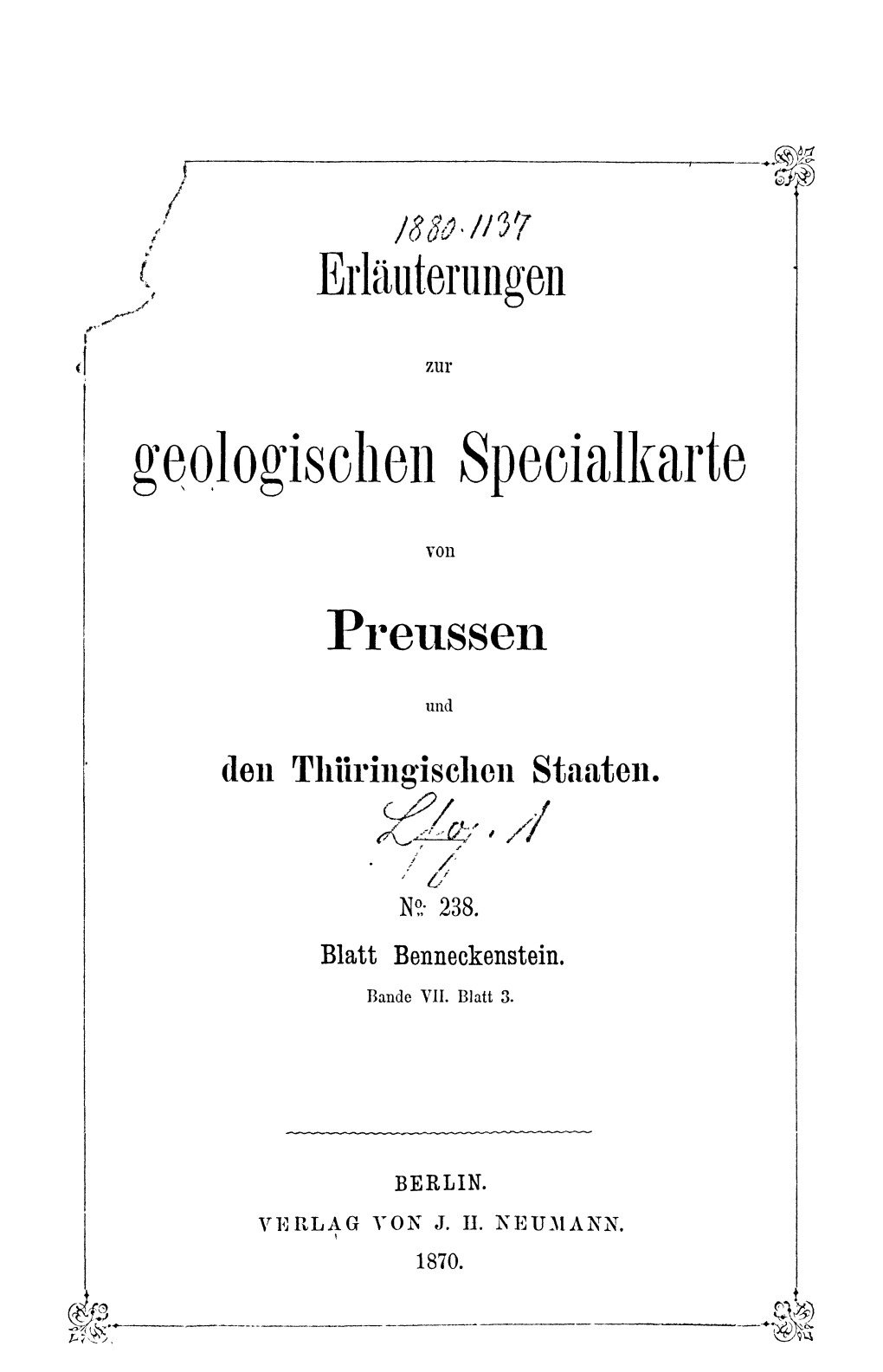 Geologischen Speoialkarte