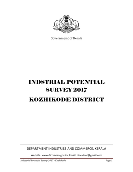 Indstrial Potential Survey 2017 Kozhikode District