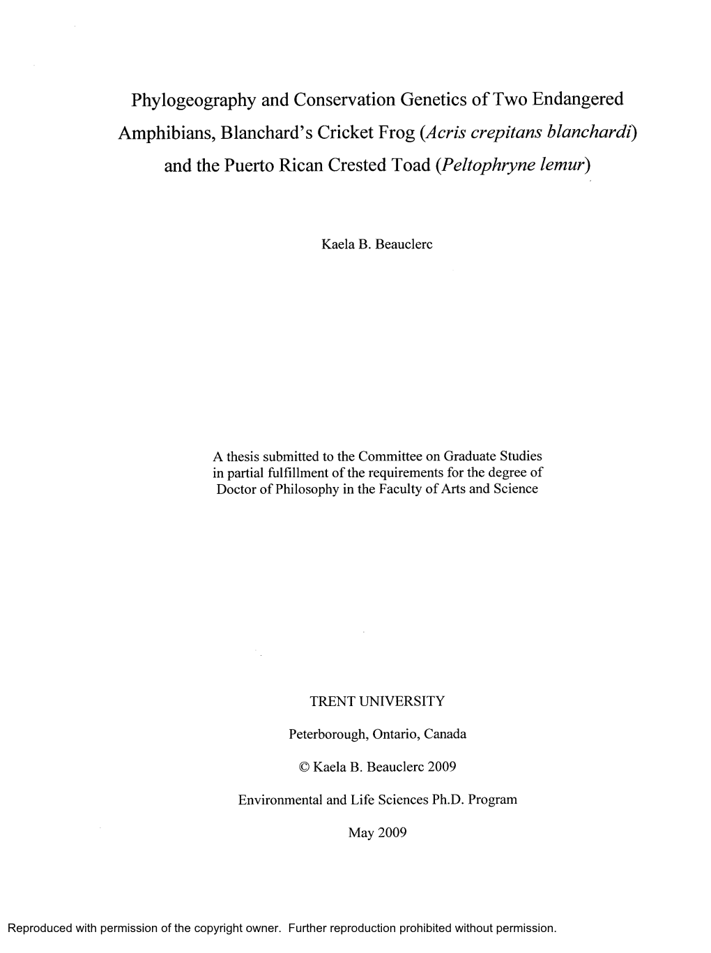 Phylogeography and Conservation Genetics of Two Endangered