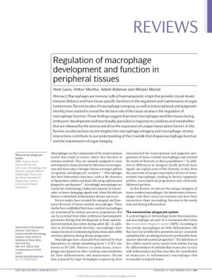 Regulation of Macrophage Development and Function in Peripheral Tissues