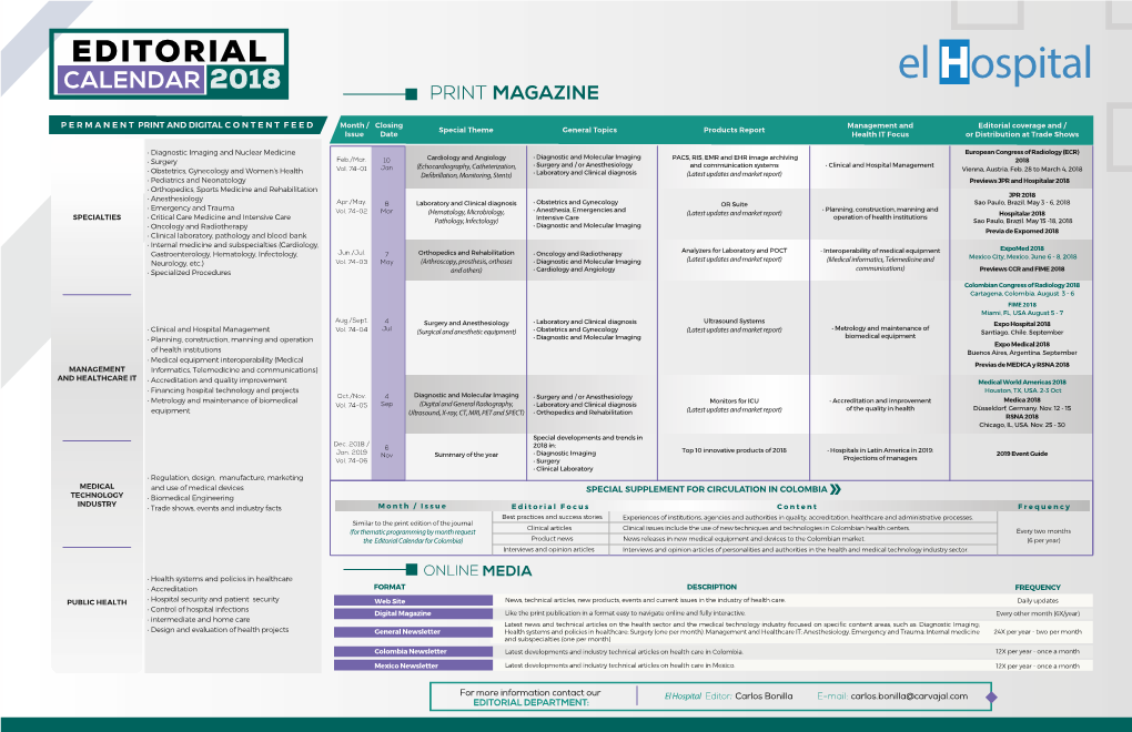 El Ospital 2018 PRINT MAGAZINE