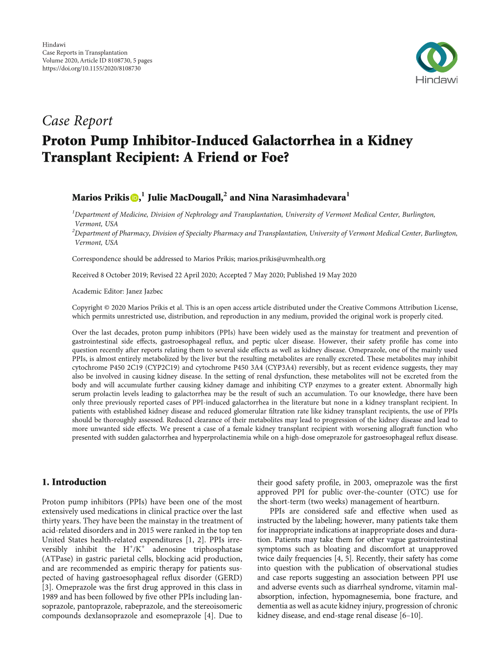 Proton Pump Inhibitor-Induced Galactorrhea in a Kidney Transplant Recipient: a Friend Or Foe?