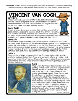 VINCENT VAN GOGH Early Life Vincent Van Gogh Was Born on March 30, 1853 in the Netherlands