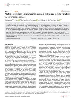 Metaproteomics Characterizes Human Gut Microbiome Function In