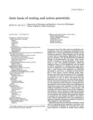 Ionic Basis of Resting and Action Potentials. In: Comprehensive
