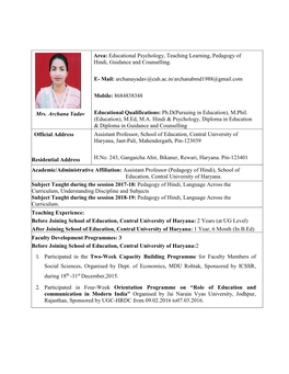 Ms.Archana Yadav