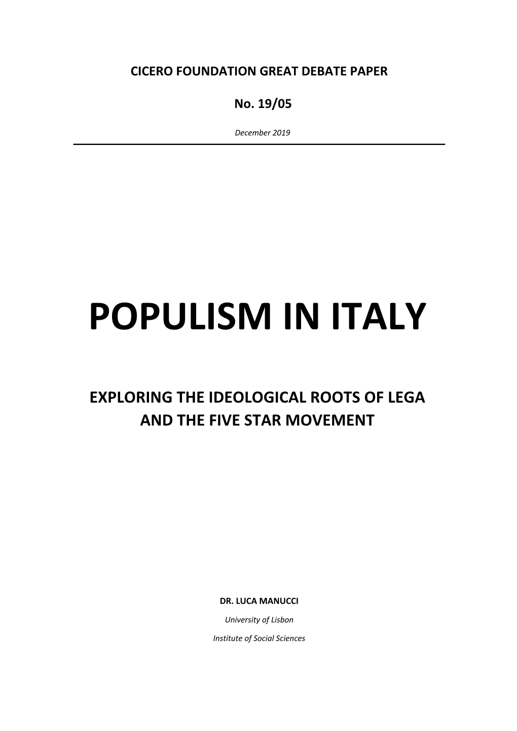 Populism in Italy