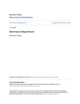 Merrimack College Record College Publications & Events