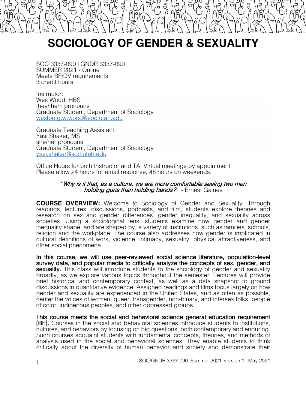 Sociology of Gender & Sexuality