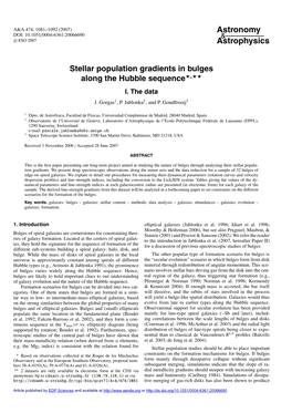 Stellar Population Gradients in Bulges Along the Hubble Sequence�,�� I