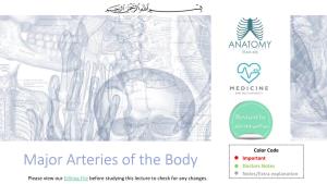 Major Arteries of the Body Doctors Notes Notes/Extra Explanation Please View Our Editing File Before Studying This Lecture to Check for Any Changes