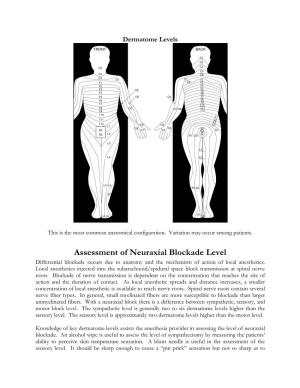 Assessment of Neuraxial Blockade Level Differential Blockade Occurs Due to Anatomy and the Mechanism of Action of Local Anesthetics