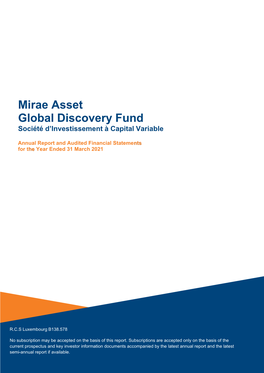 Mirae Asset Global Discovery Fund Société D’Investissement À Capital Variable