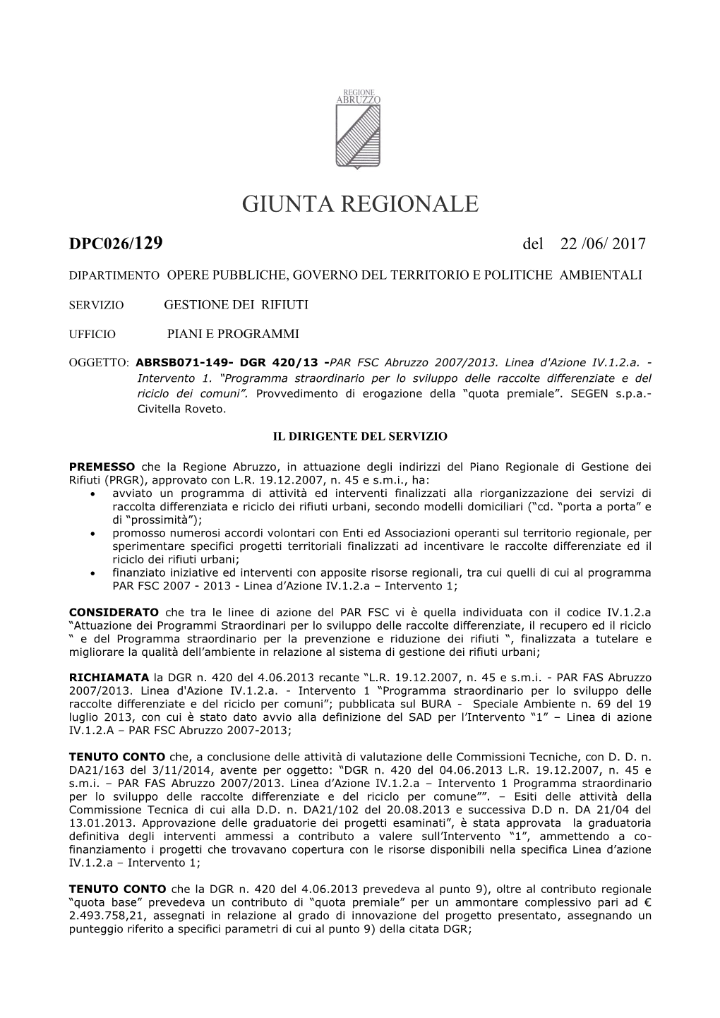 Giunta Regionale