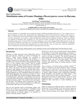 Distribution Status of Greater Flaming Atus of Greater Flamingo