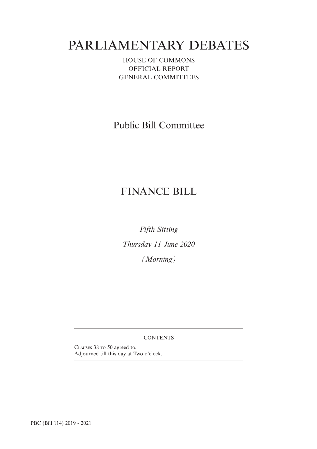 Public Bill Committee