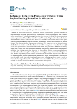 Patterns of Long-Term Population Trends of Three Lupine-Feeding Butterflies in Wisconsin