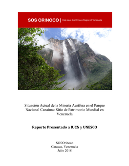 Situación Actual De La Minería Aurífera En El Parque Nacional Canaima: Sitio De Patrimonio Mundial En Venezuela