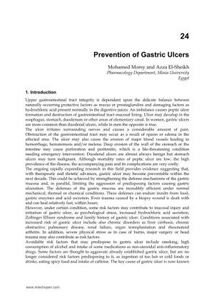 Prevention of Gastric Ulcers