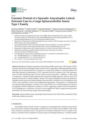 Genomic Portrait of a Sporadic Amyotrophic Lateral Sclerosis Case in a Large Spinocerebellar Ataxia Type 1 Family