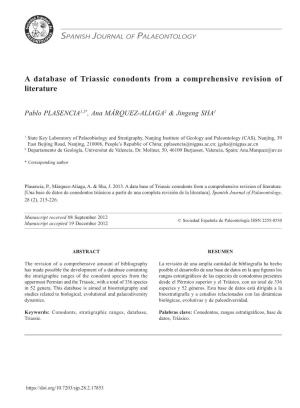 A Database of Triassic Conodonts from a Comprehensive Revision of Literature
