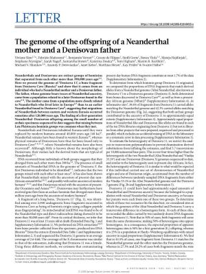 The Genome of the Offspring of a Neanderthal Mother and A