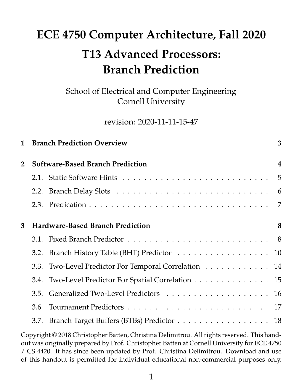T13: Advanced Processors – Branch Prediction