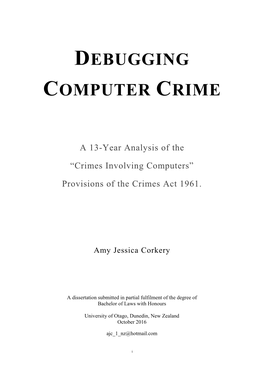 Debugging Computer Crime