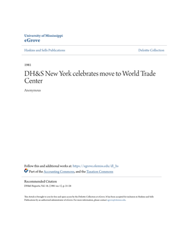 DH&S New York Celebrates Move to World Trade Center