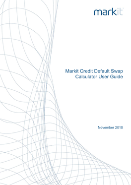 Markit Credit Default Swap Calculator User Guide