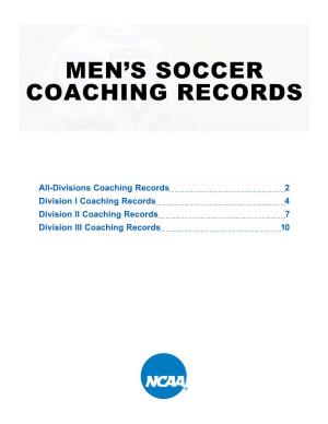 Men's Soccer Coaching Records