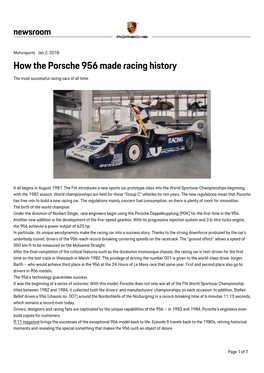 How the Porsche 956 Made Racing History the Most Successful Racing Cars of All Time