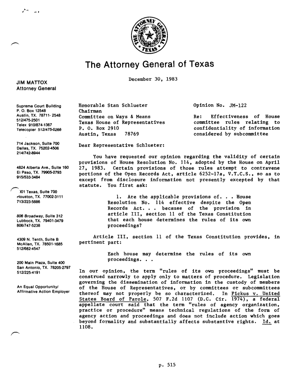 The Attorney General of Texas