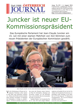 Juncker Ist Neuer EU- Kommissionspräsident